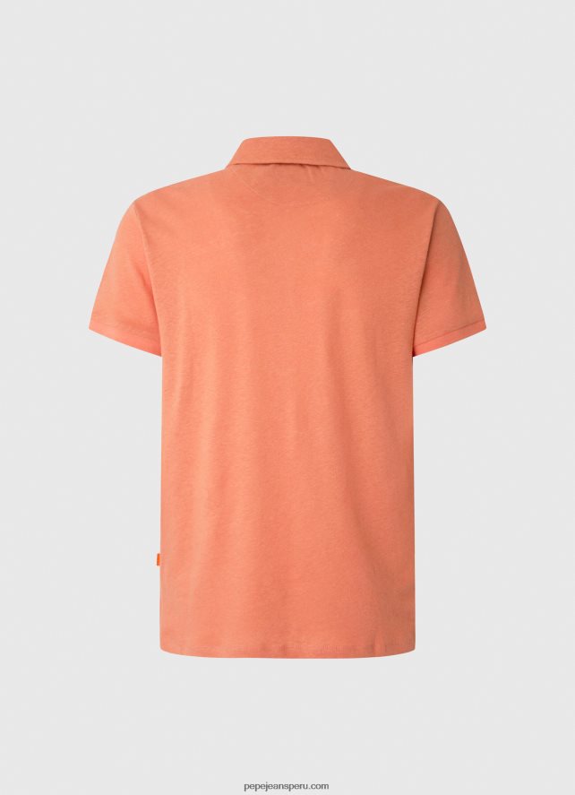 hombres polo de algodón de lino Pepe Jeans 44JTZ1088 calabaza naranja - Imagen 2