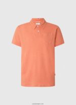 hombres polo de algodón de lino Pepe Jeans 44JTZ1088 calabaza naranja