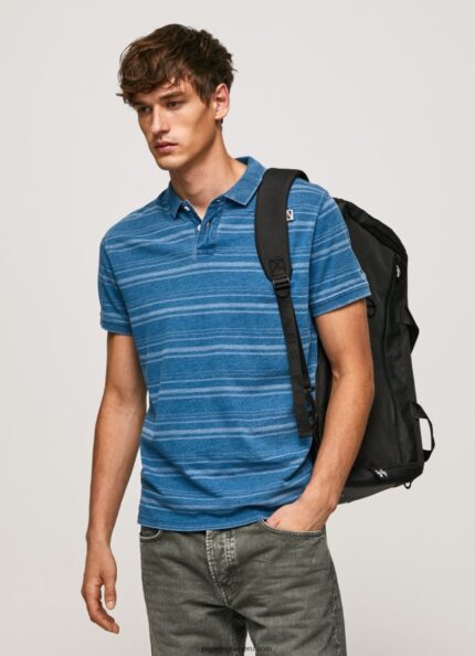 hombres polo de algodón estampado a rayas Pepe Jeans 44JTZ1083 índigo