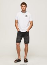 hombres polo de piqué con cuello de béisbol Pepe Jeans 44JTZ1087 blanco - Imagen 2