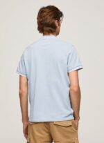 hombres polo de piqué con logo bordado Pepe Jeans 44JTZ1080 blanqueador azul - Imagen 4