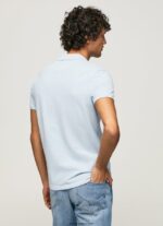hombres polo de piqué con logo bordado Pepe Jeans 44JTZ1096 blanqueador azul - Imagen 4