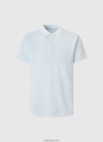 hombres polo de piqué con logo bordado Pepe Jeans 44JTZ1096 blanqueador azul - Imagen 5