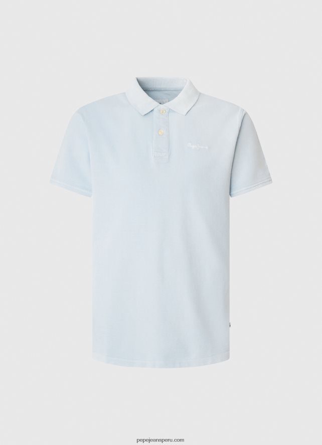 hombres polo de piqué con logo bordado Pepe Jeans 44JTZ1096 blanqueador azul - Imagen 5