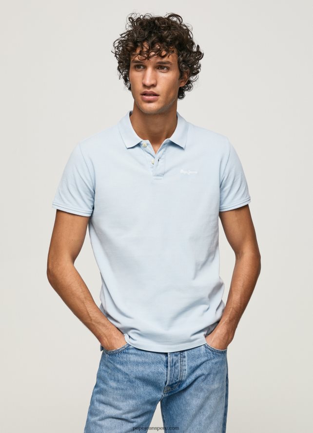 hombres_polo_de_pique_con_logo_bordado_pepe_jeans_44jtz1096_blanqueador_azul.jpg hombres polo de piqué con logo bordado Pepe Jeans 44JTZ1096 blanqueador azul - Imagen 1
