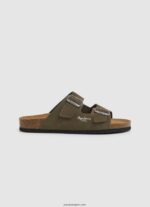 hombres sandalias de ante bio Pepe Jeans 44JTZ1278 verde caqui