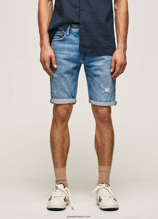 hombres shorts de mezclilla con corte tapered stanley Pepe Jeans 44JTZ821 mezclilla - Imagen 2