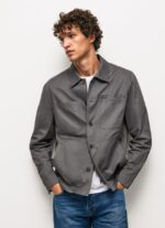 hombres sobrecamisa de sarga con corte holgado Pepe Jeans 44JTZ1047 negro lavado