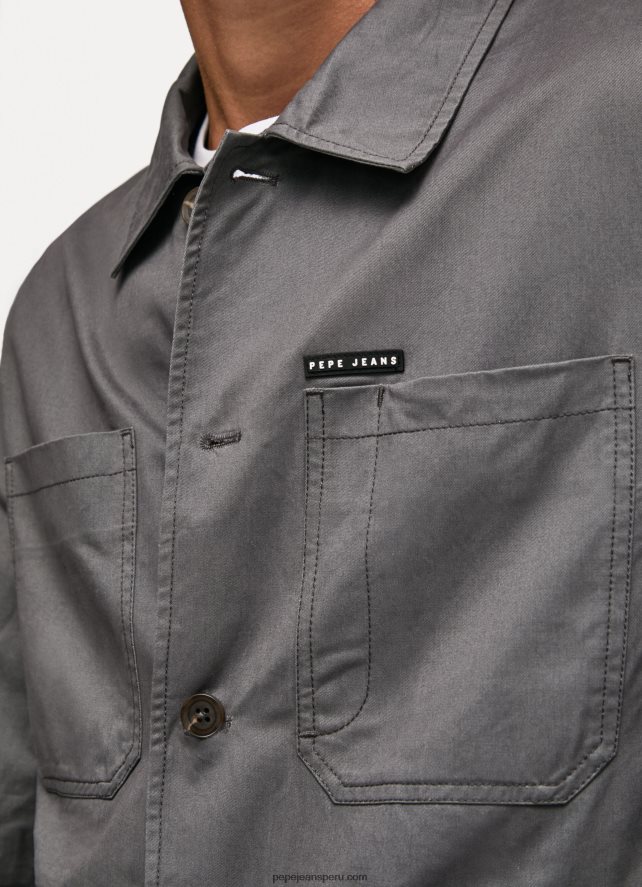 hombres sobrecamisa de sarga con corte holgado Pepe Jeans 44JTZ1047 negro lavado - Imagen 3