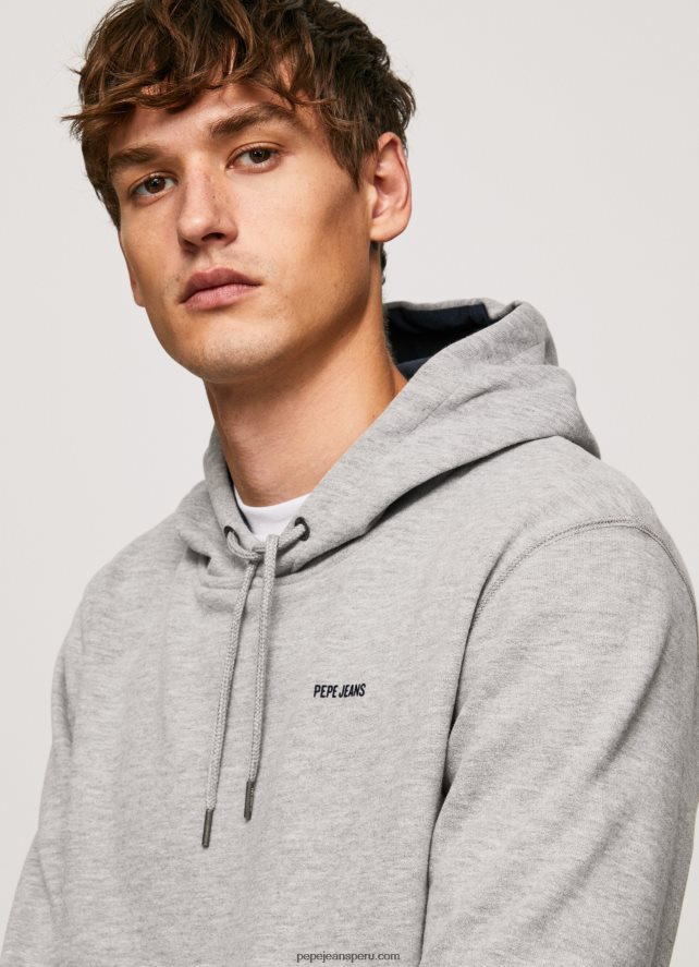 hombres sudadera con capucha de algodón ajustable Pepe Jeans 44JTZ896 gris marga - Imagen 3