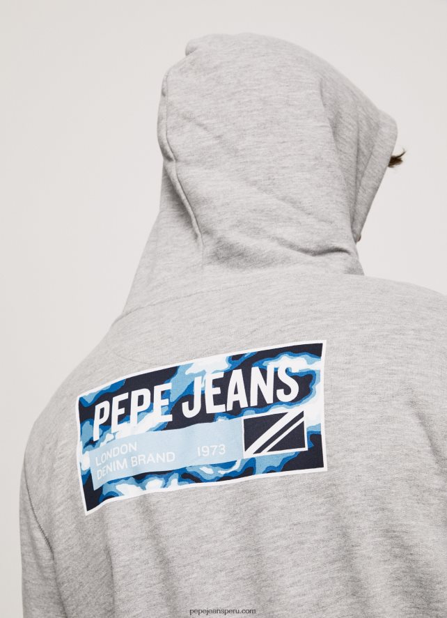 hombres sudadera con capucha de algodón ajustable Pepe Jeans 44JTZ896 gris marga - Imagen 5