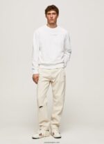 hombres sudadera con logo estampado Pepe Jeans 44JTZ897 blanco - Imagen 2
