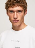 hombres sudadera con logo estampado Pepe Jeans 44JTZ897 blanco - Imagen 3