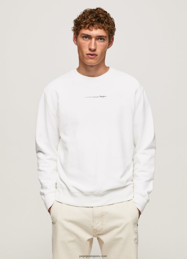 hombres_sudadera_con_logo_estampado_pepe_jeans_44jtz897_blanco.jpg hombres sudadera con logo estampado Pepe Jeans 44JTZ897 blanco - Imagen 1
