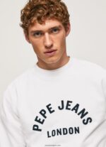 hombres sudadera con logo estampado Pepe Jeans 44JTZ901 blanco - Imagen 3