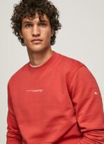 hombres sudadera con logo estampado Pepe Jeans 44JTZ906 estudio rojo - Imagen 3