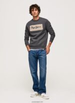 hombres suéter con logo bordado Pepe Jeans 44JTZ872 negro lavado - Imagen 2