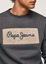 hombres suéter con logo bordado Pepe Jeans 44JTZ872 negro lavado - Imagen 3