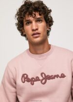 hombres suéter con logo bordado Pepe Jeans 44JTZ882 lejía rosa - Imagen 3