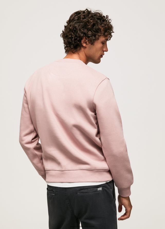 hombres suéter con logo bordado Pepe Jeans 44JTZ882 lejía rosa - Imagen 4