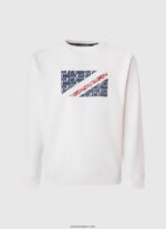 hombres suéter con logo de bandera Pepe Jeans 44JTZ899 blanco - Imagen 5
