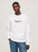 hombres suéter con logo estampado Pepe Jeans 44JTZ880 blanco