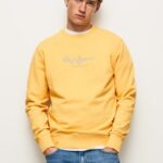 hombres suéter con logo estampado Pepe Jeans 44JTZ888 brillar