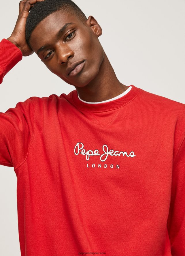 hombres_sueter_con_logo_estampado_pepe_jeans_44jtz890_estudio_rojo.jpg hombres suéter con logo estampado Pepe Jeans 44JTZ890 estudio rojo - Imagen 1