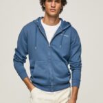 hombres suéter con logo y cremallera Pepe Jeans 44JTZ911 jarman