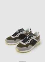 hombres tenis combinados london one Pepe Jeans 44JTZ1223 verde caqui - Imagen 3