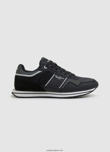 hombres tenis combinados tour club Pepe Jeans 44JTZ1197 negro