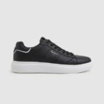 hombres tenis Eaton con parte de cuero Pepe Jeans 44JTZ1198 negro