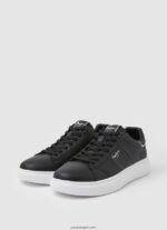 hombres tenis Eaton con parte de cuero Pepe Jeans 44JTZ1198 negro - Imagen 3