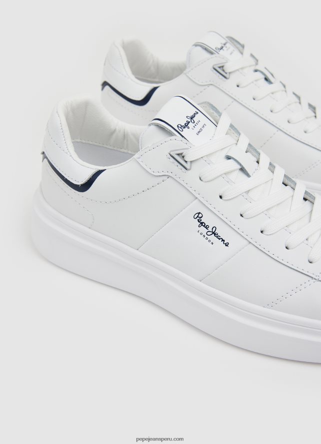 hombres tenis Eaton con parte de cuero Pepe Jeans 44JTZ1208 blanco - Imagen 5