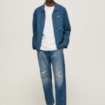 hombres vaqueros cade de tiro medio holgados Pepe Jeans 44JTZ812 mezclilla