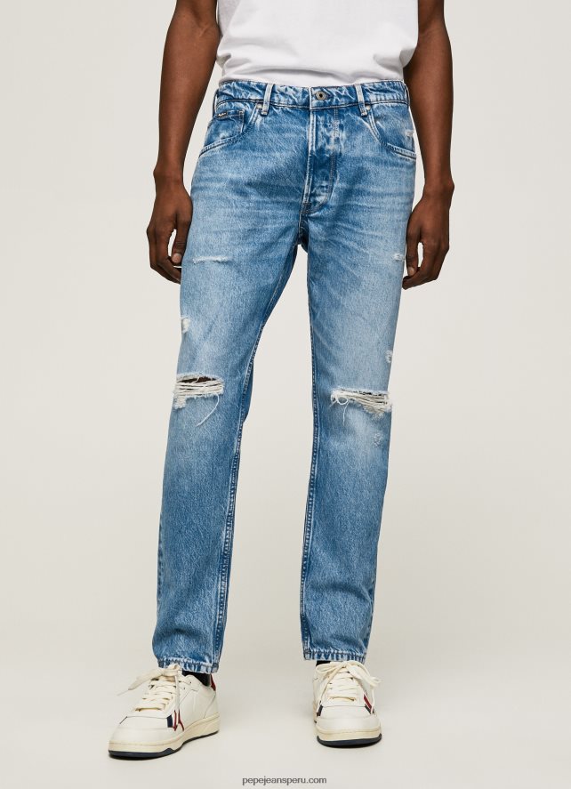 hombres vaqueros callen de tiro medio holgados Pepe Jeans 44JTZ820 mezclilla - Imagen 2