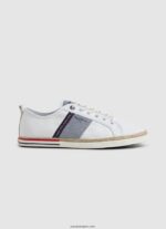 hombres zapatillas blucher de lona Pepe Jeans 44JTZ1216 blanco