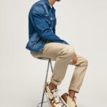 hombres zapatillas brit combinadas Pepe Jeans 44JTZ1179 tabaco