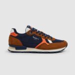 hombres zapatillas retro brit man studio Pepe Jeans 44JTZ1176 coñac