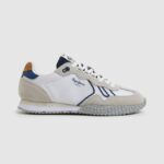 hombres zapatillas retro combinadas Pepe Jeans 44JTZ1231 blanco