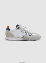 hombres zapatillas retro combinadas Pepe Jeans 44JTZ1231 blanco