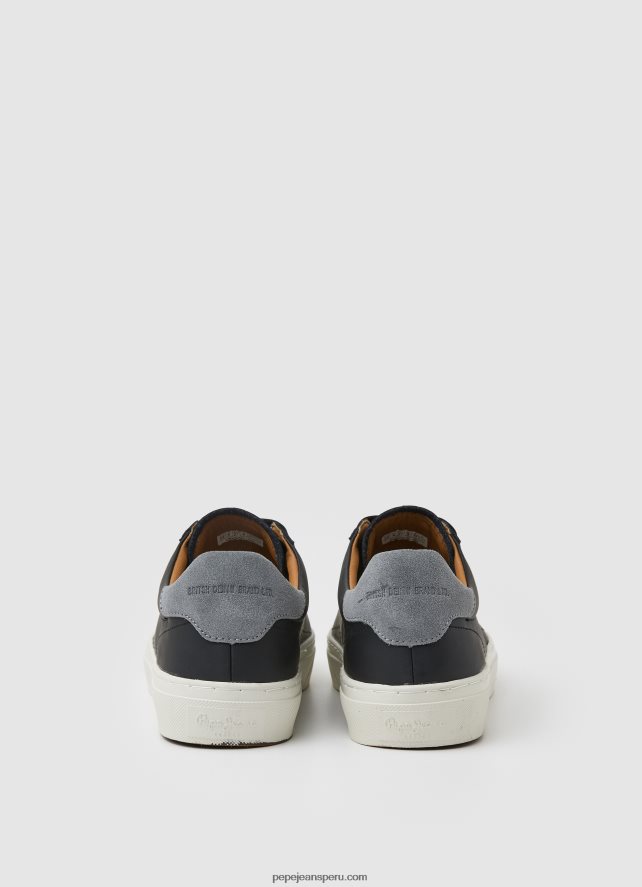 hombres zapatillas yogi originales de piel Pepe Jeans 44JTZ1183 negro - Imagen 4