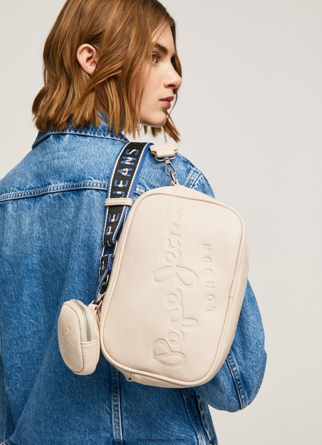 mujer bolsa crossbody con logo en relieve Pepe Jeans 44JTZ712 suero de la leche - Imagen 1