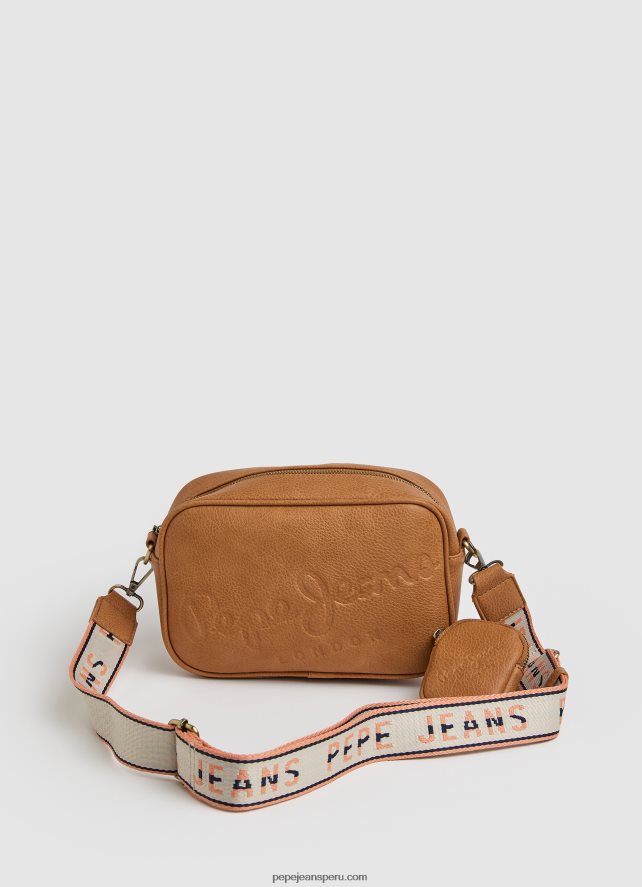 mujer bolsa crossbody con logo en relieve Pepe Jeans 44JTZ715 durazno - Imagen 4