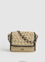 mujer bolsa crossbody de paja tejida Pepe Jeans 44JTZ718 negro