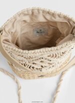 mujer bolso bombonera de macramé y paja Pepe Jeans 44JTZ740 mousse - Imagen 4