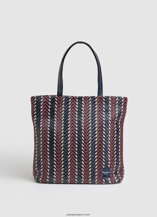 mujer bolso bombonera de macramé y paja Pepe Jeans 44JTZ740 mousse - Imagen 5