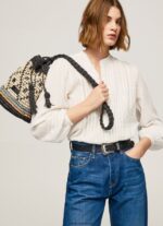mujer bolso bombonera de paja Pepe Jeans 44JTZ719 negro