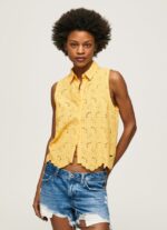 mujer camisa con abertura en la sisa Pepe Jeans 44JTZ330 brillar - Imagen 3