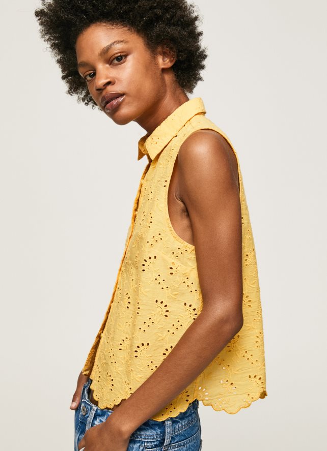 mujer camisa con abertura en la sisa Pepe Jeans 44JTZ330 brillar - Imagen 4